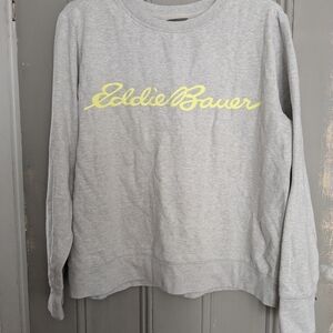 Eddie Bauer Gray Sweatshirt with Yellow Logo